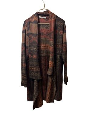Simply Natural | Boho Open-Front Cardigan Sweater Rust alpaca blend large